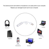 USB to Aux Kablolu 7.1 Harici Ses Kartı 2in 1 Mikrofon Kulaklık